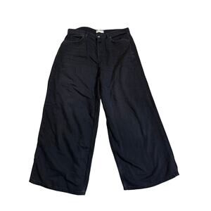 We the Free Jeans Women's 32 Wide Leg Black Denim Button Fly